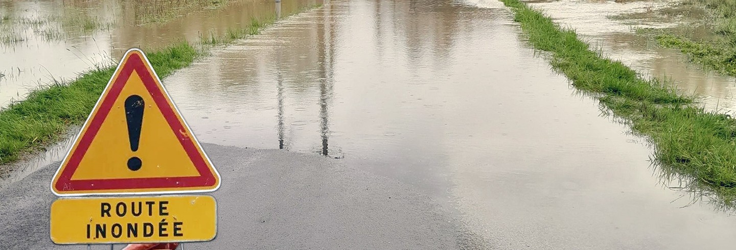 Inondations et routes coupées ©CD61