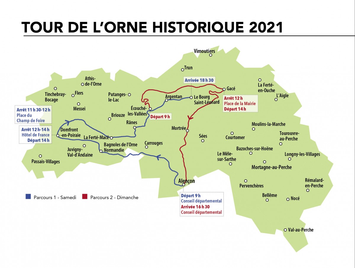Carte du Tour de l'Orne
