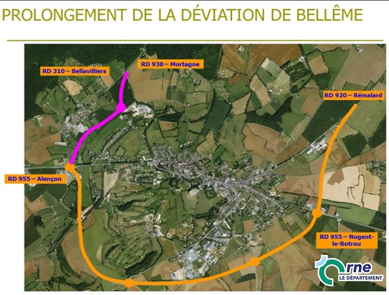 Plan déviation Bellême 2022 ©CD61 Plan déviation Bellême 2022 ©CD61
