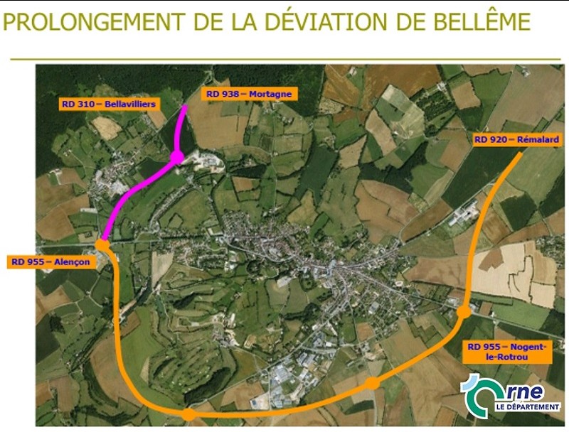 Plan déviation Bellême 2022 ©CD61