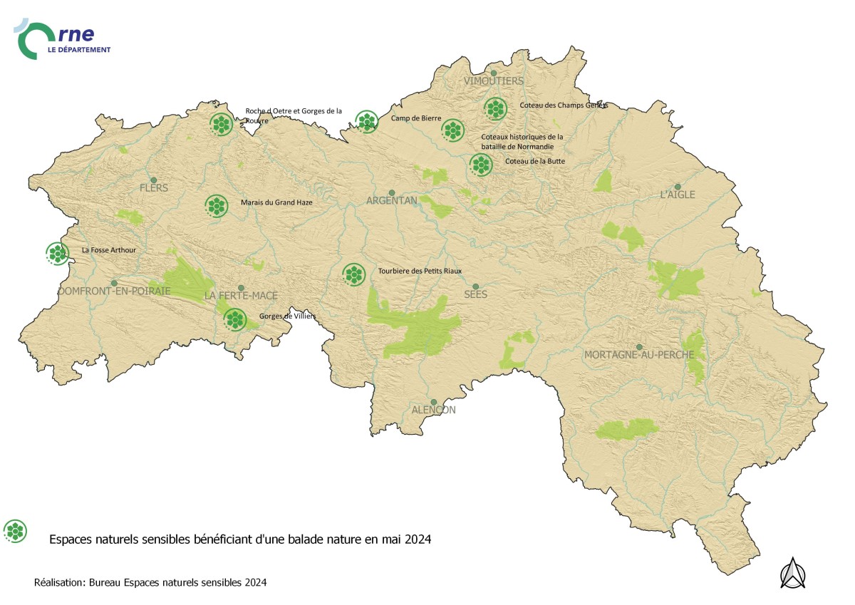 Carte balades ENS mai 2024 ©CD61 Carte balades ENS mai 2024 ©CD61