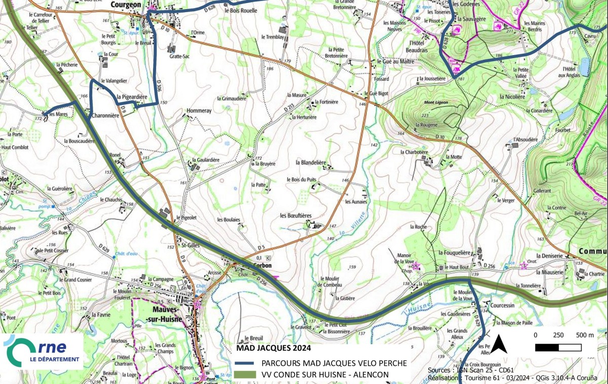 Parcours de la Mad Jacques sur la Véloscénie ©CD61 Parcours de la Mad Jacques sur la Véloscénie ©CD61
