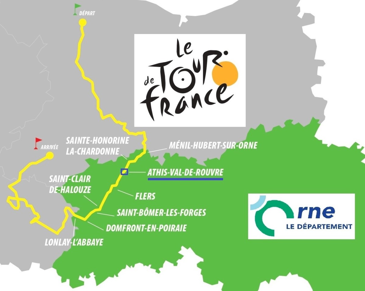 Plan Tour de France dans l'Orne ©CD61 Plan Tour de France dans l'Orne ©CD61