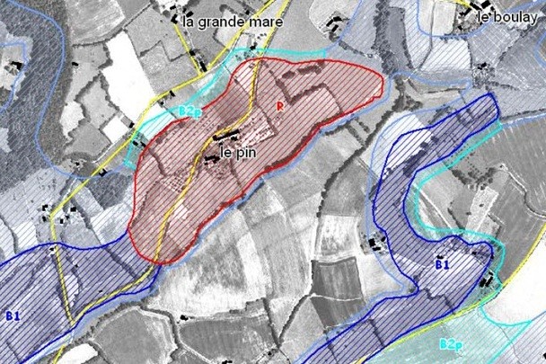 Plan de la zone rouge à Ceton - CD61