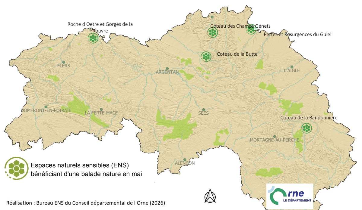 Espaces naturels sensibles bénéficiant d'une balade nature en mai