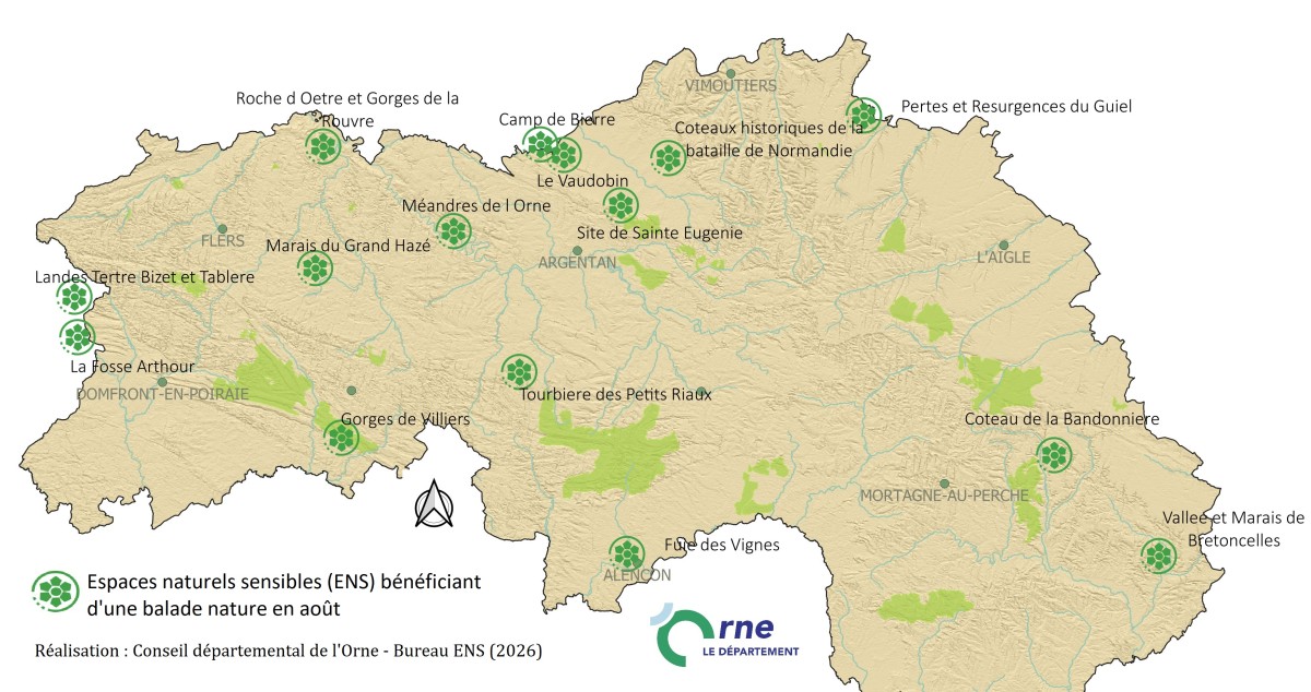 Carte des sorties ENS prévues en août 2026