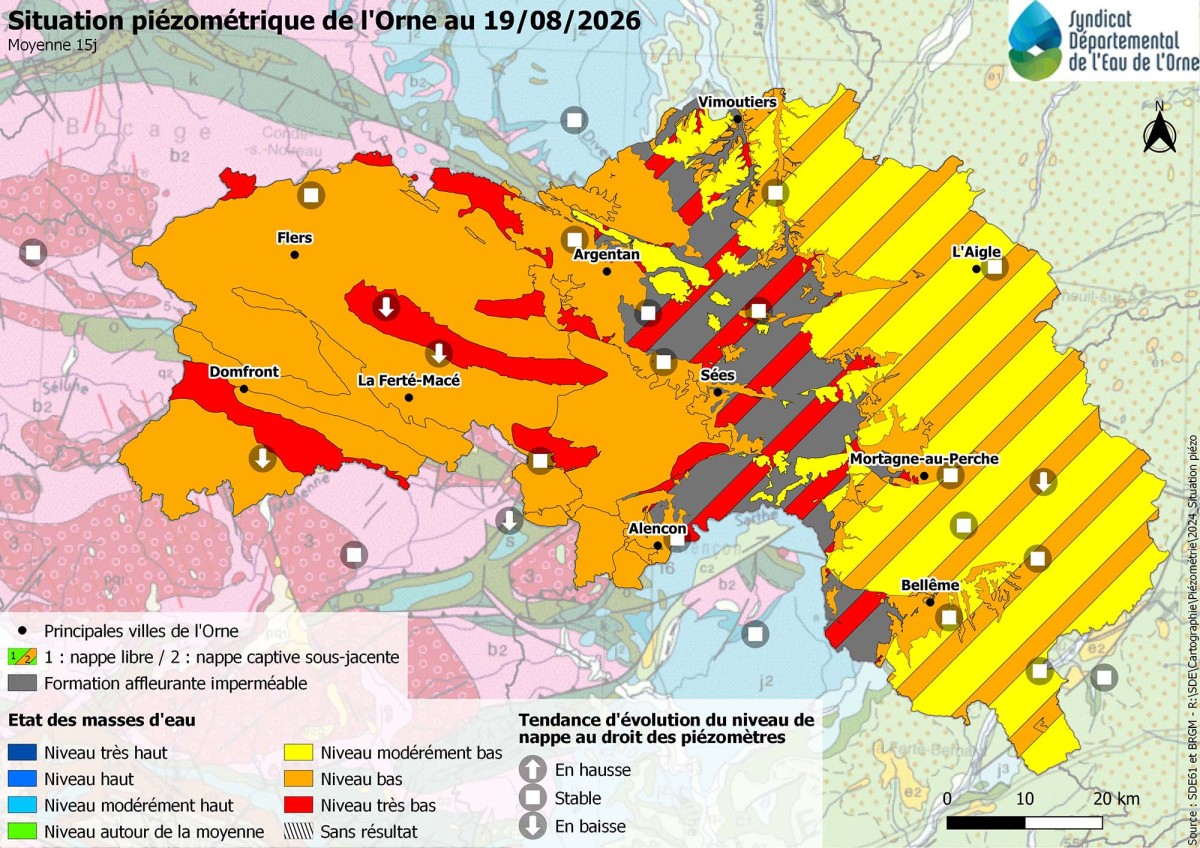 Situation de l'eau dans l'Orne août 2026 ©CD61