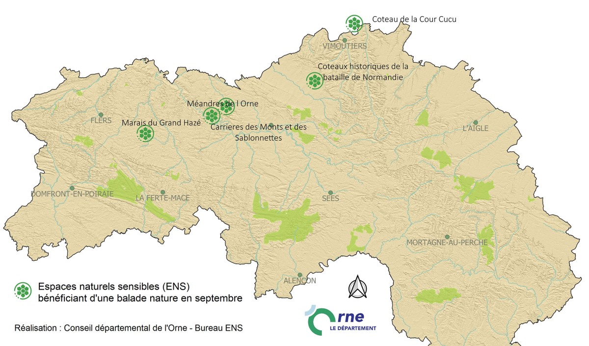Carte des sorties ENS prévues en septembre 2026 ©CD61