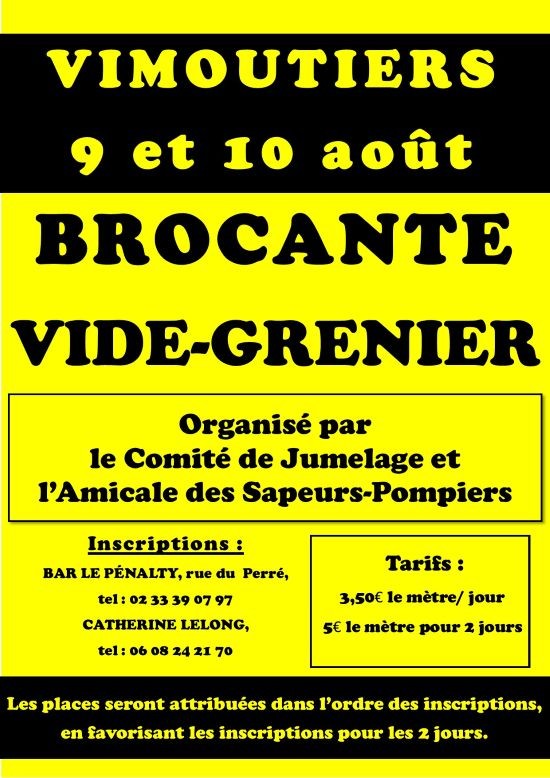 Brocante à Vimoutiers | Comité de Jumelage de Vimoutiers Brocante à Vimoutiers | Comité de Jumelage de Vimoutiers