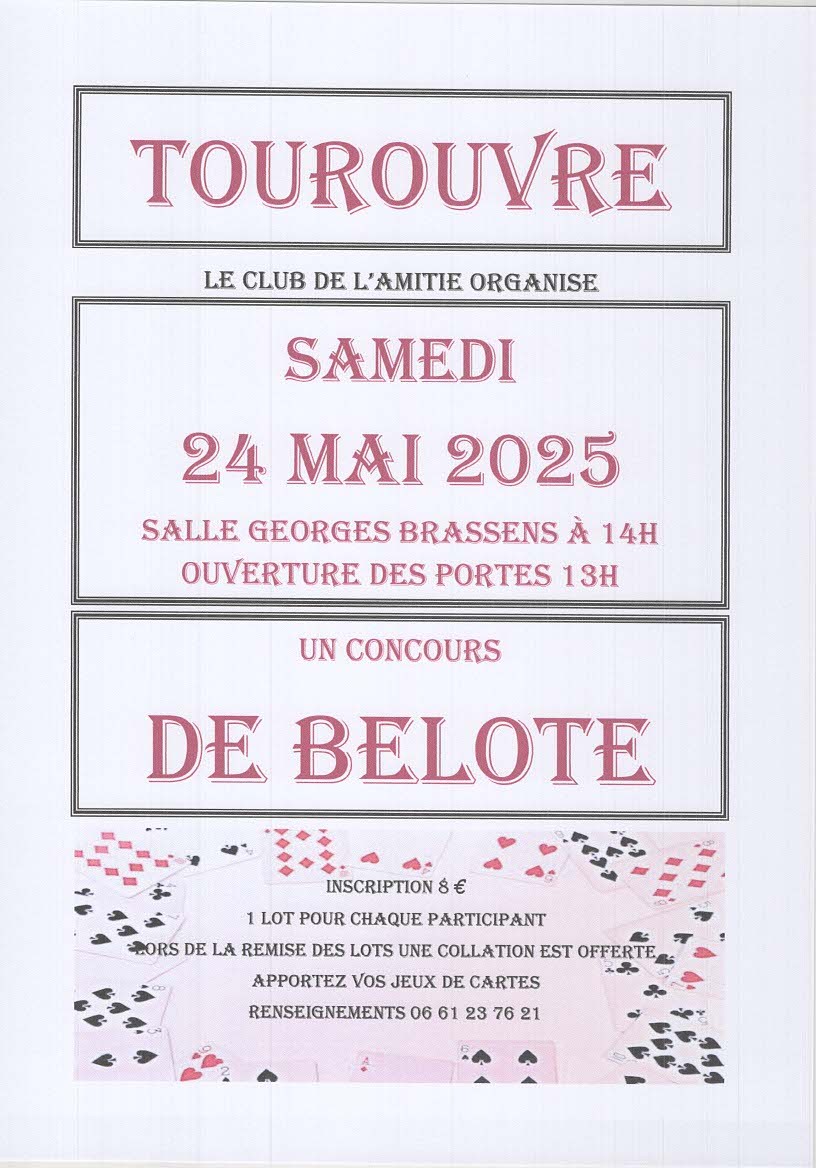 belote 24 mai 2025 TourouvreJPEG | ©Clubdelamitié belote 24 mai 2025 TourouvreJPEG | ©Clubdelamitié