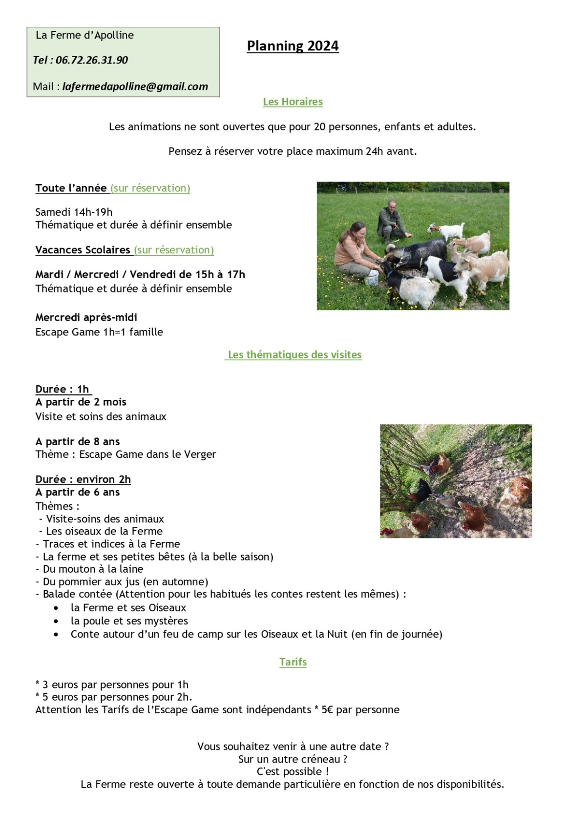 Programme Apolline | ©FermedApolline Programme Apolline | ©FermedApolline