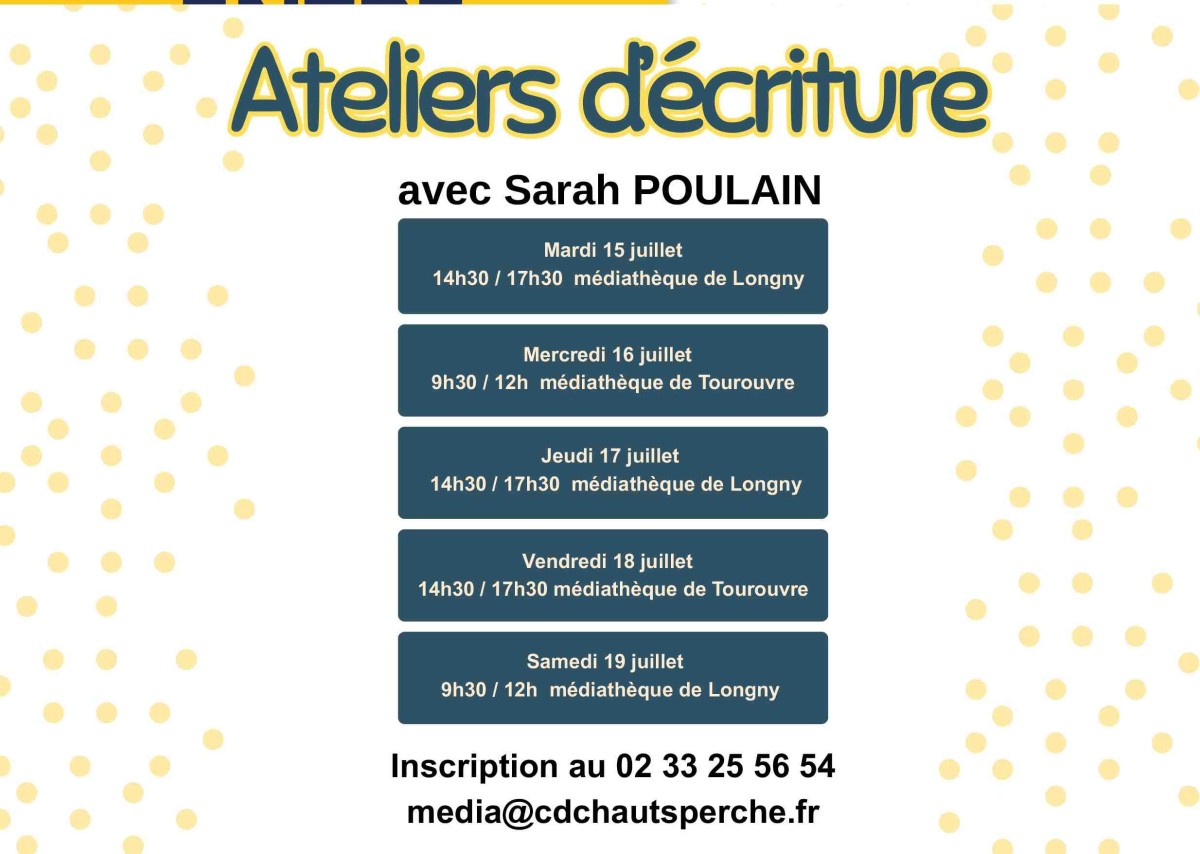Détails atelier d'écrriture Sarah Poulain | ©Médiathèquesdeshautsduperche Détails atelier d'écrriture Sarah Poulain | ©Médiathèquesdeshautsduperche