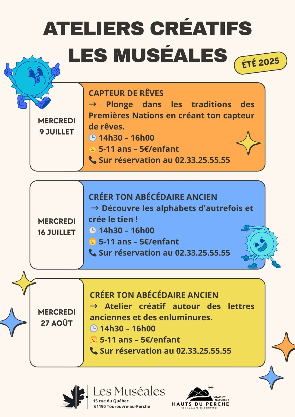 Ateliers créatifs été 2025 Muséales(1) | ©LesMuséales