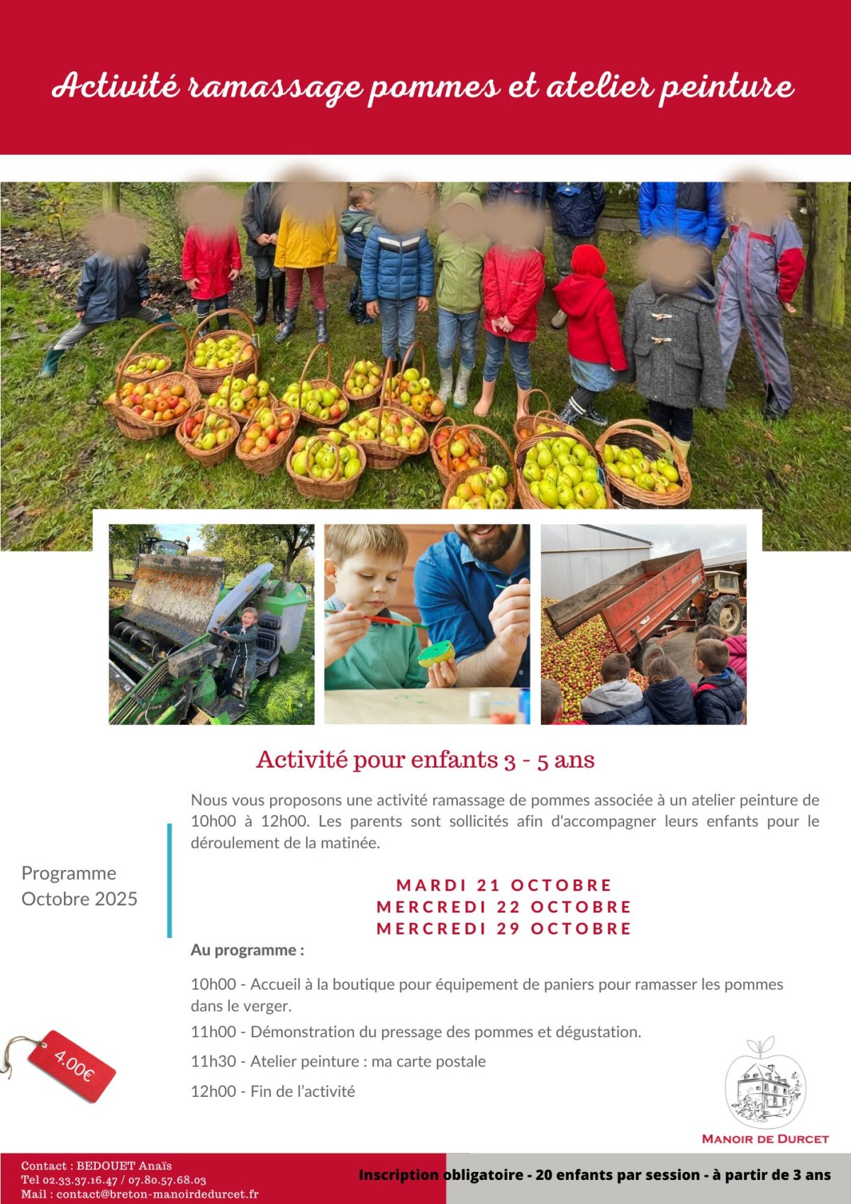 workshop - Activité ramassage pommes + soins des animaux | ©manoirdedurcet workshop - Activité ramassage pommes + soins des animaux | ©manoirdedurcet