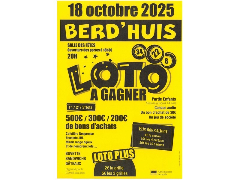 loto-berdhuis-800 | ©Comité des fêtes de Berd'huis loto-berdhuis-800 | ©Comité des fêtes de Berd'huis