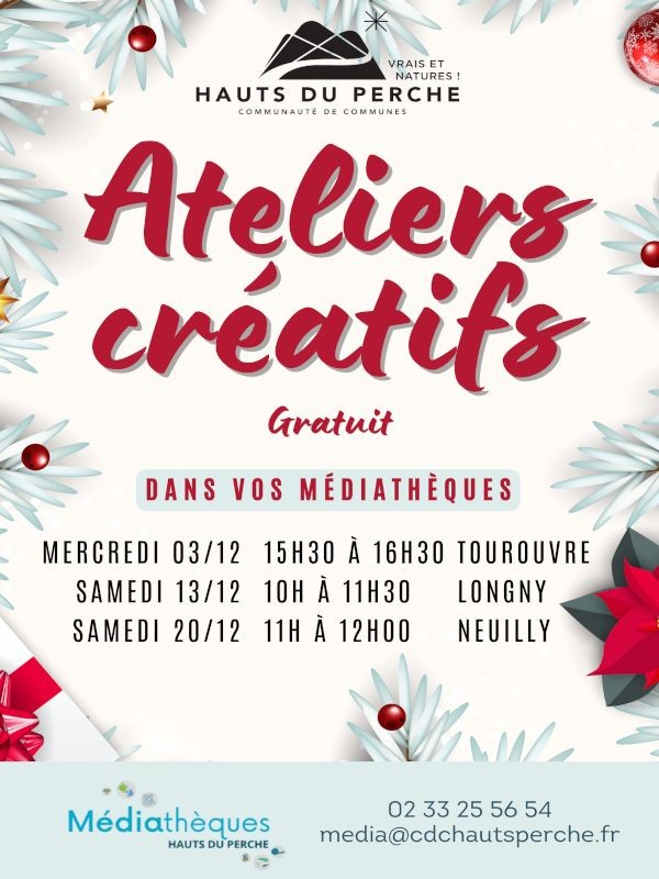 Ateliers noel 2025 | ©Médiathèques des Hauts du Perche