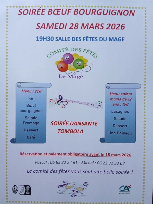 Soirée boeuf Bourgiognon Le Mage-compressed | ©Comité des fêtes du Mage
