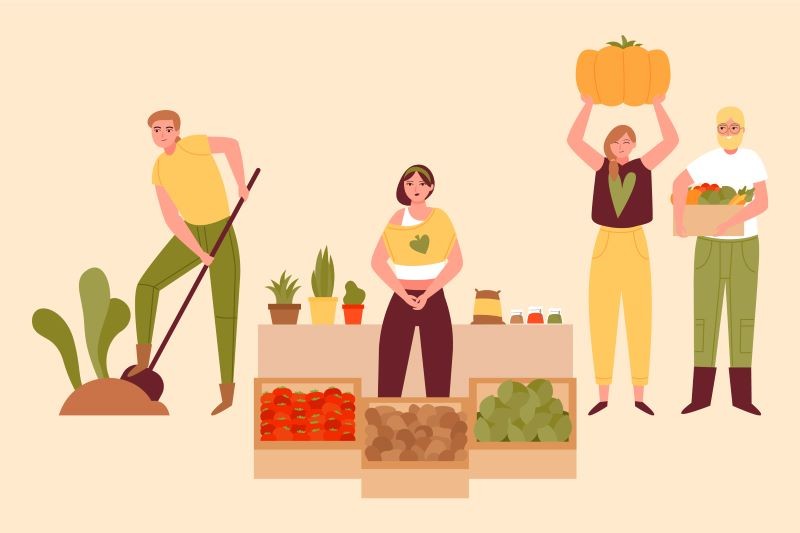 Marché bio à Argentan | Freepik