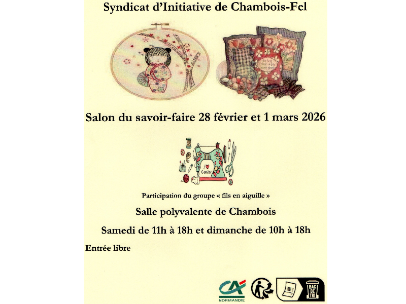affiche salon savoir faire 6-8 | Syndicat d'initiative Chambois-Fel