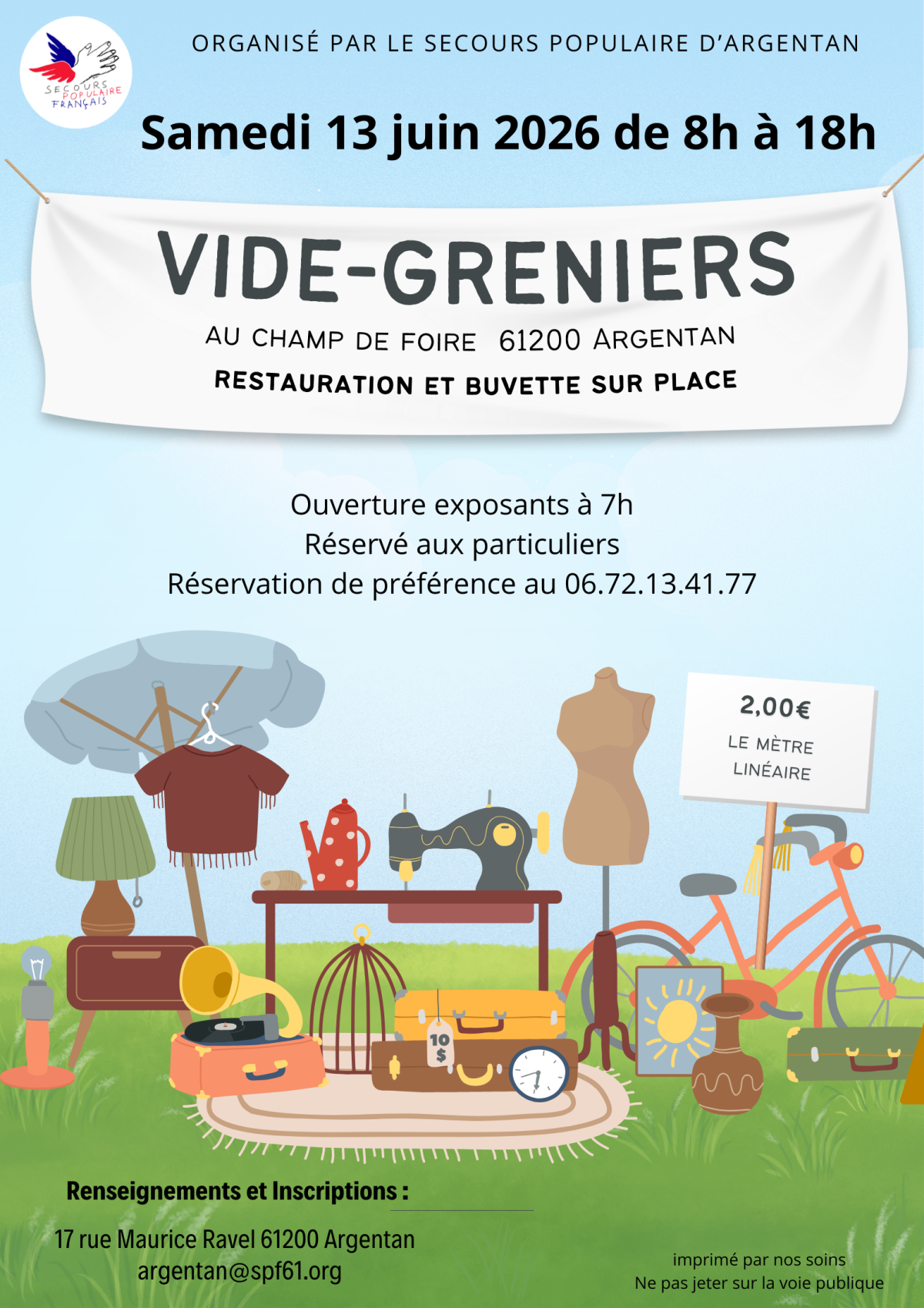 VIDE GRENIER Argentan | Secours Populaire d'Argentan