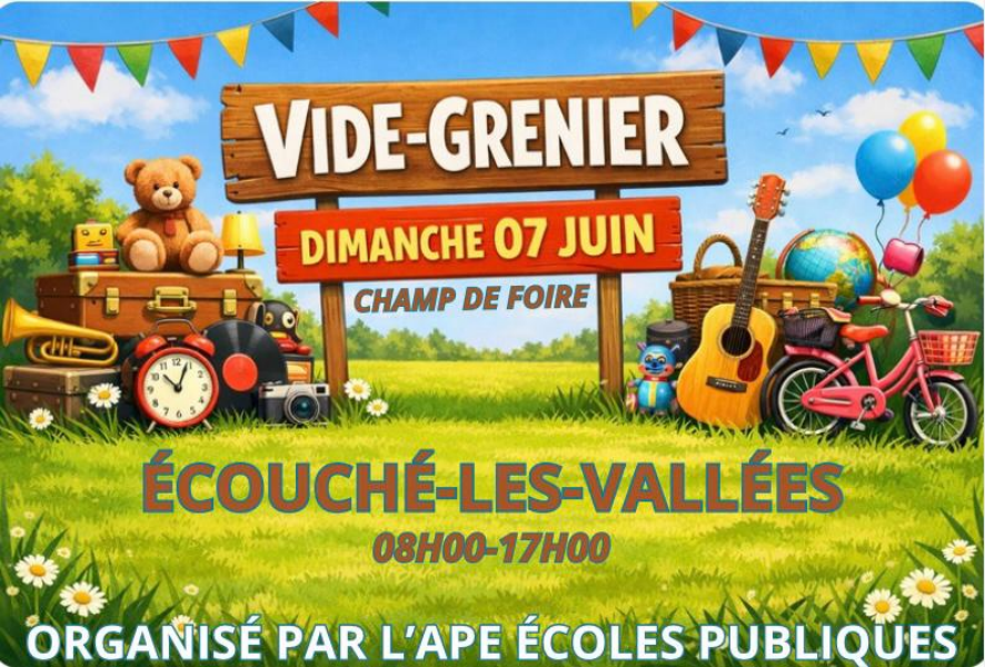 Vide-grenier APE Ecouché-les-Vallées - 7 juin 6-8 | APE des écoles publiques d'Écouché-les-Vallées