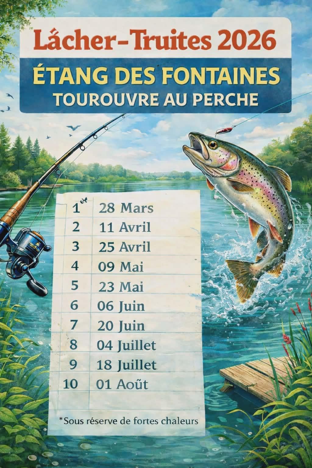 Lacher truite étang des Fontaines Tourouvre | ©Sociétédepêche