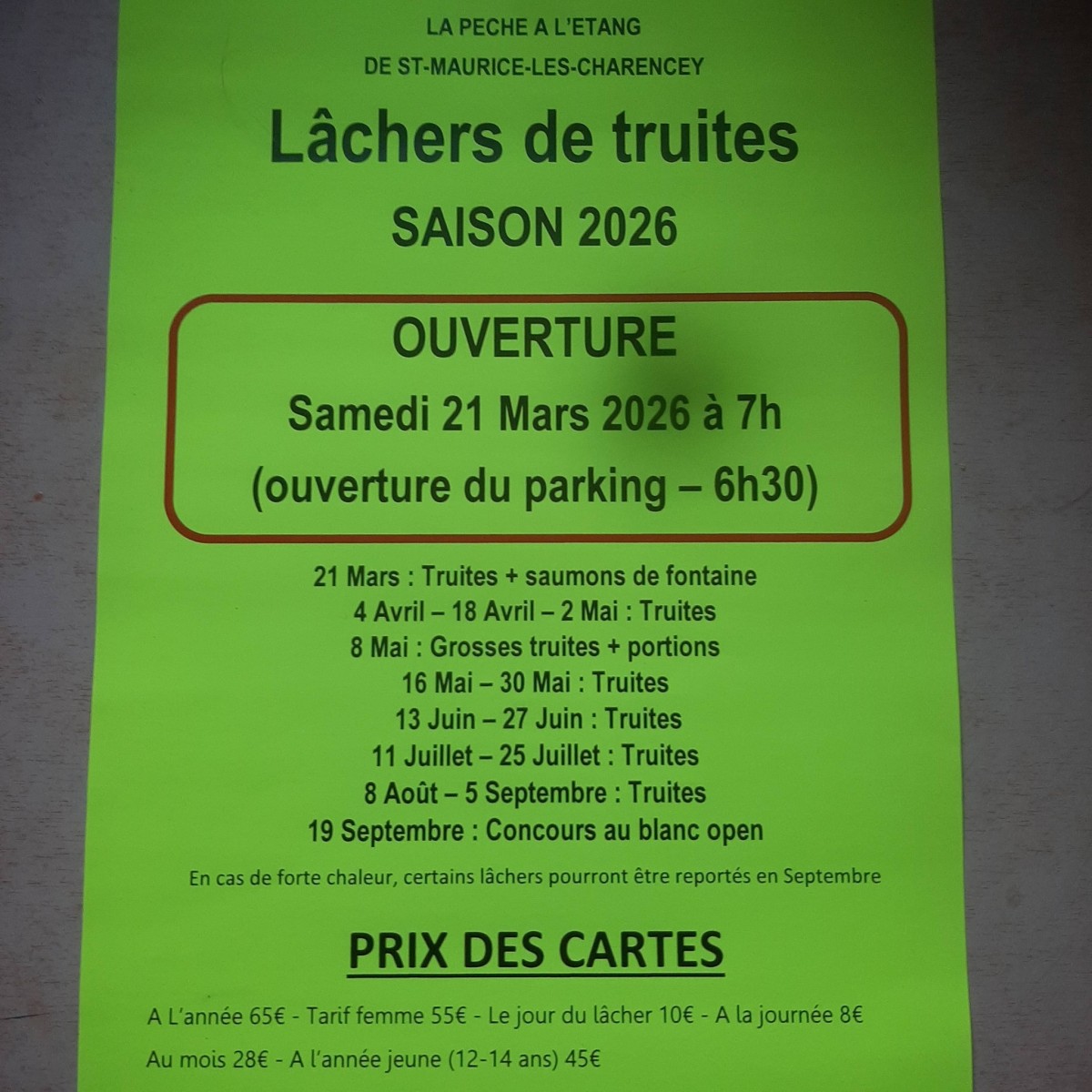 Lacher de truites 2026 saint Maurice | ©AmicaledesPêcheursdesaintMaurice