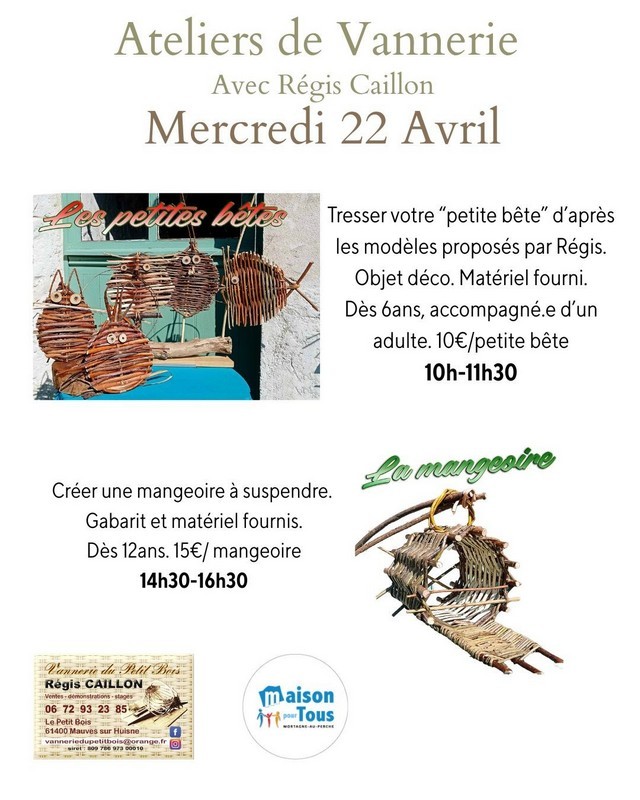 22 avril stage de vannerie | maison pour tous