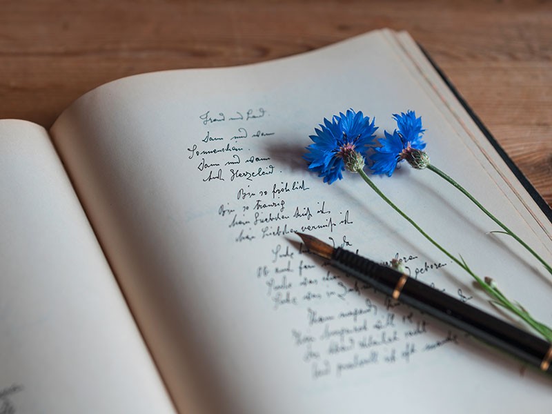 Gedicht, Blumen, Stillleben | Adobe Stock