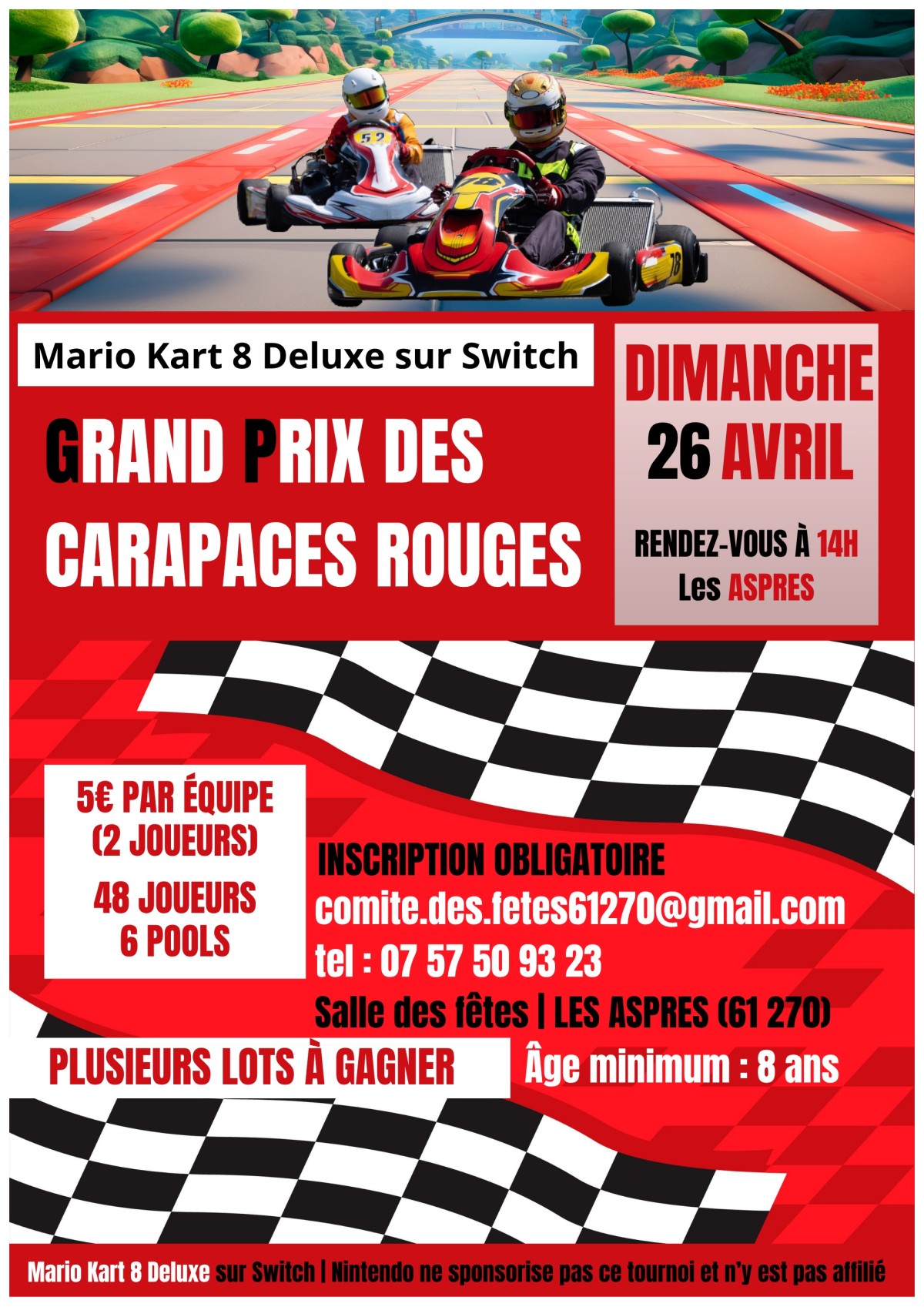 Affiche Tournoi Mario Kart - 4 | affiche tournoi