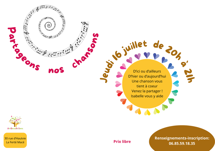 Partageons nos chansons jlt 26 ! - 1 | arbs