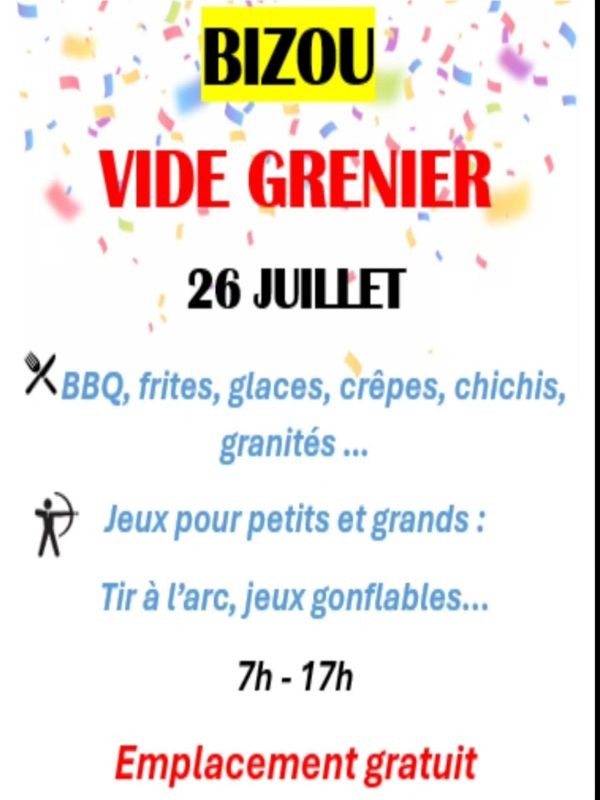 Vide Grenier Bizou affiche-compressed | ©Comité des fêtes de Bizou