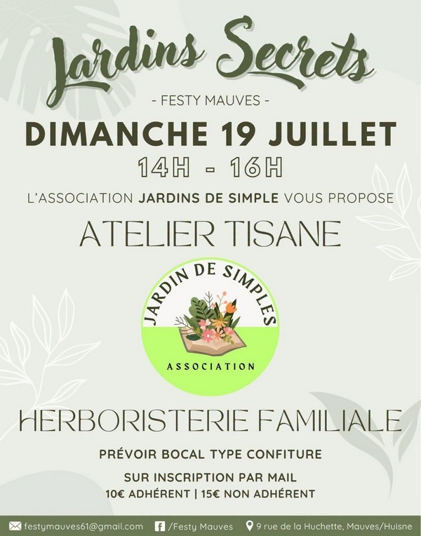 19 juillet atelier tisane | association festy mauves
