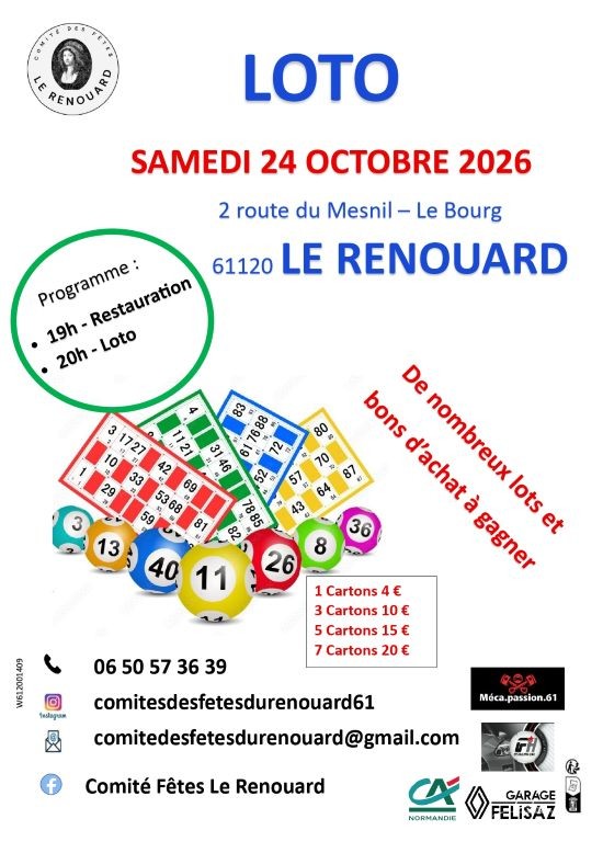 Loto au Renouard | Comité des Fêtes du Renouard