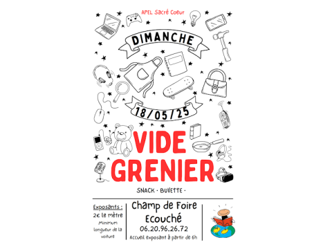 vide greniers 18 mai | APE Sacré Coeur
