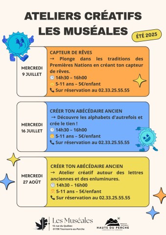 Ateliers créatifs été 2025 Muséales(1) | ©LesMuséales