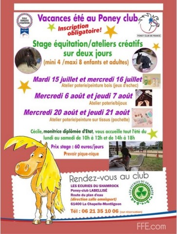 vacances été poney club  | facebook
