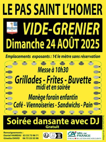 affiche vide grenier | ©Ville de Le Pas Saint L'Homer