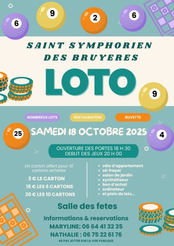 Affiche Poster Évènement Soirée Loto Bingo Moderne Illustré Bleu Coloré - 1 | loto