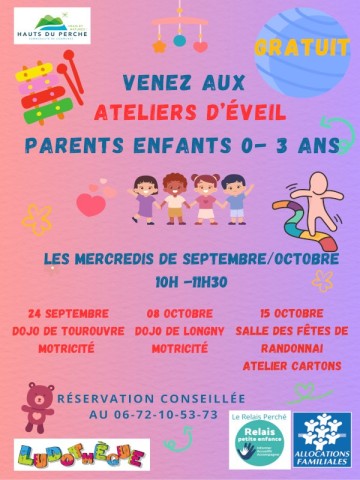 Atelier d'éveil Septembre Octobre 2025 | ©Le Relais Petite Enance et La ludothèque des Hauts du Perche