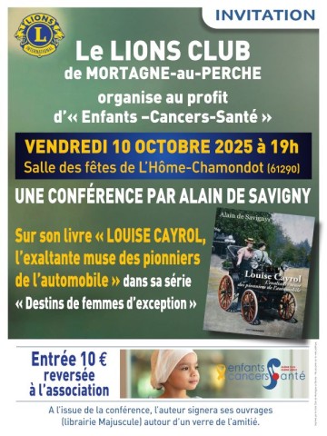 INVITATION CONFERENCE Louise Cayrol L'Hôme-Chamondot-compressed | ©Le Lions Club de Mortagne au Perche