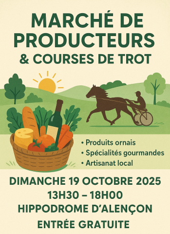 Affiche marché des producteurs | Socièété des courses d'Alençon