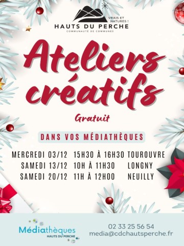 Ateliers noel 2025 | ©Médiathèques des Hauts du Perche