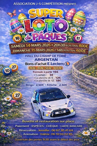 Super loto de Paques 6-8 | Association J-S Compétition