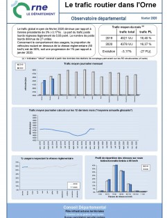 Le trafic routier dans l'Orne en février 2020 ©CD61